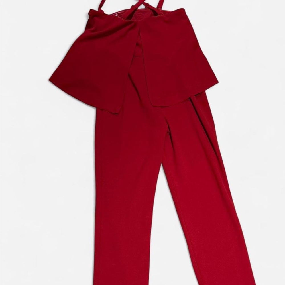 RACHEL Rachel Roy Red Asymmetrical Jumpsuit